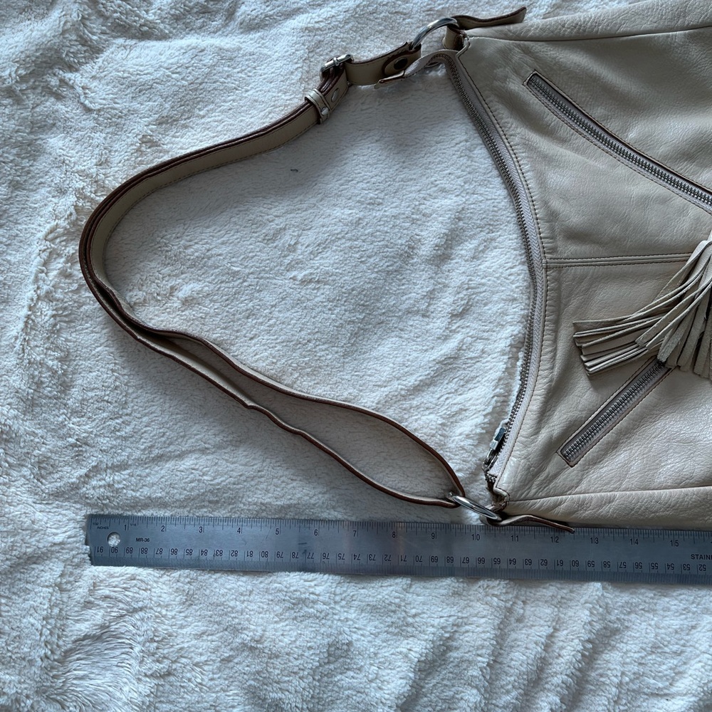 Prune Cream Leather Shoulder / Crossbody Bag - Picture 14 of 15